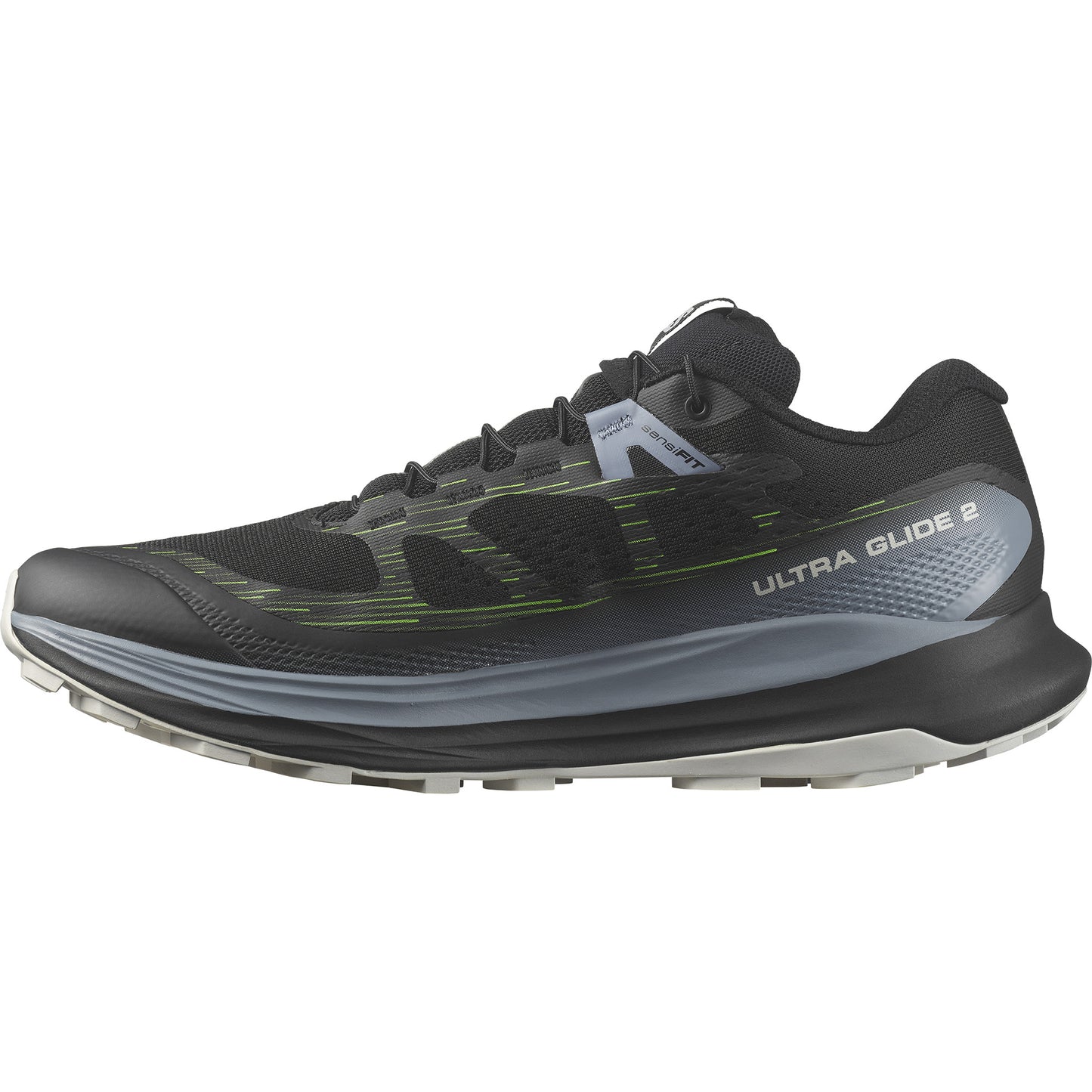 ULTRA GLIDE 2 Men Trail Running Shoes in Black / Flint Stone / Green Gecko