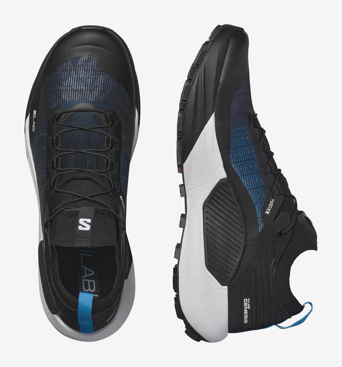 S/LAB GENESIS Unisex Trail Running Shoes Black / White / Blue Danube