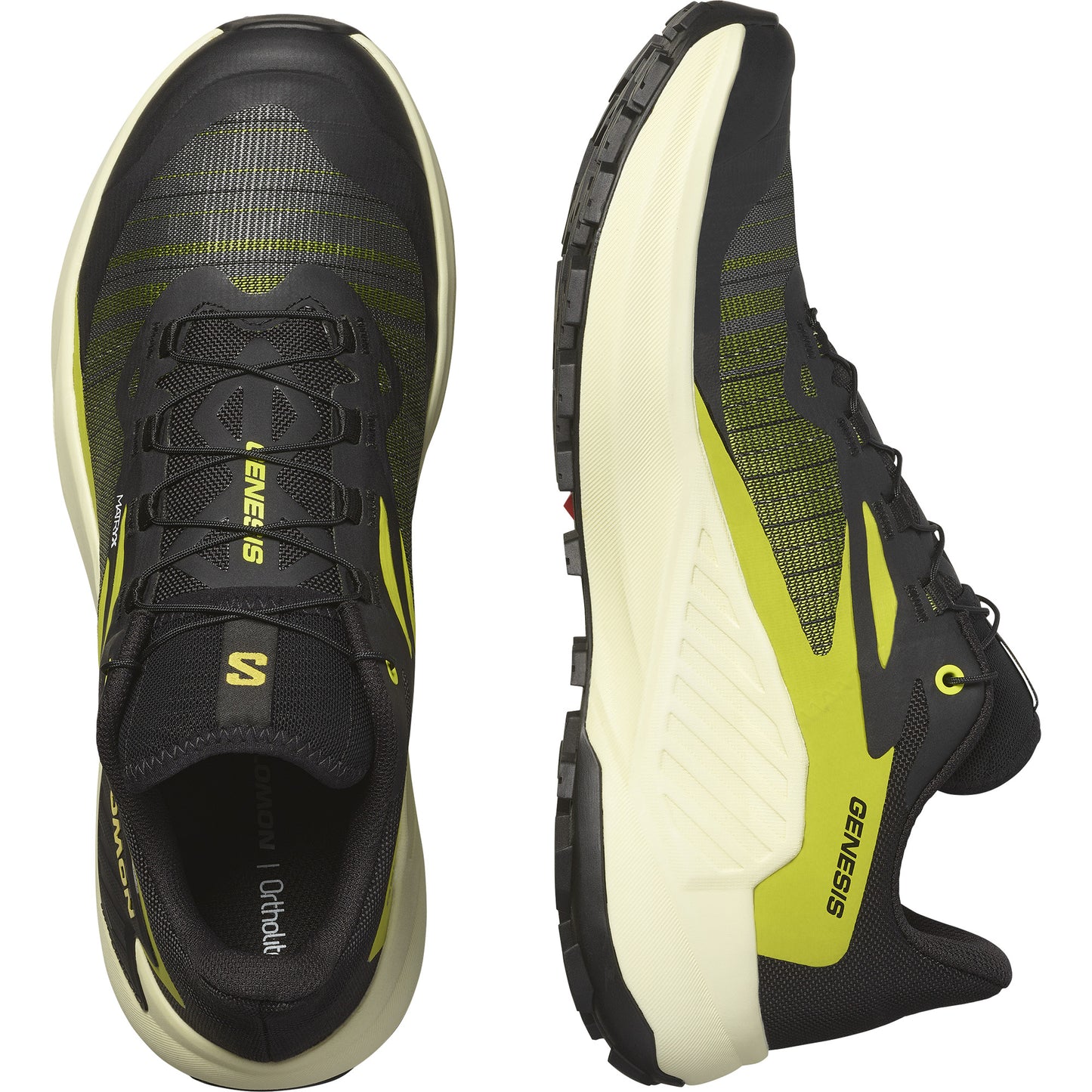 GENESIS Men Trail Running Shoes in Black / Sulphur Spring / Transparent Yellow