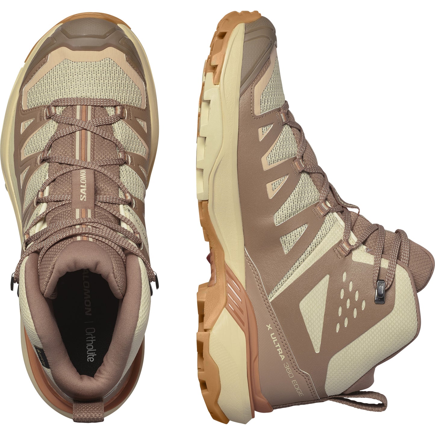 X ULTRA 360 EDGE MID GTX Women Outdoor Shoes in Shortbread / Raw Umber / Prairie Sunset