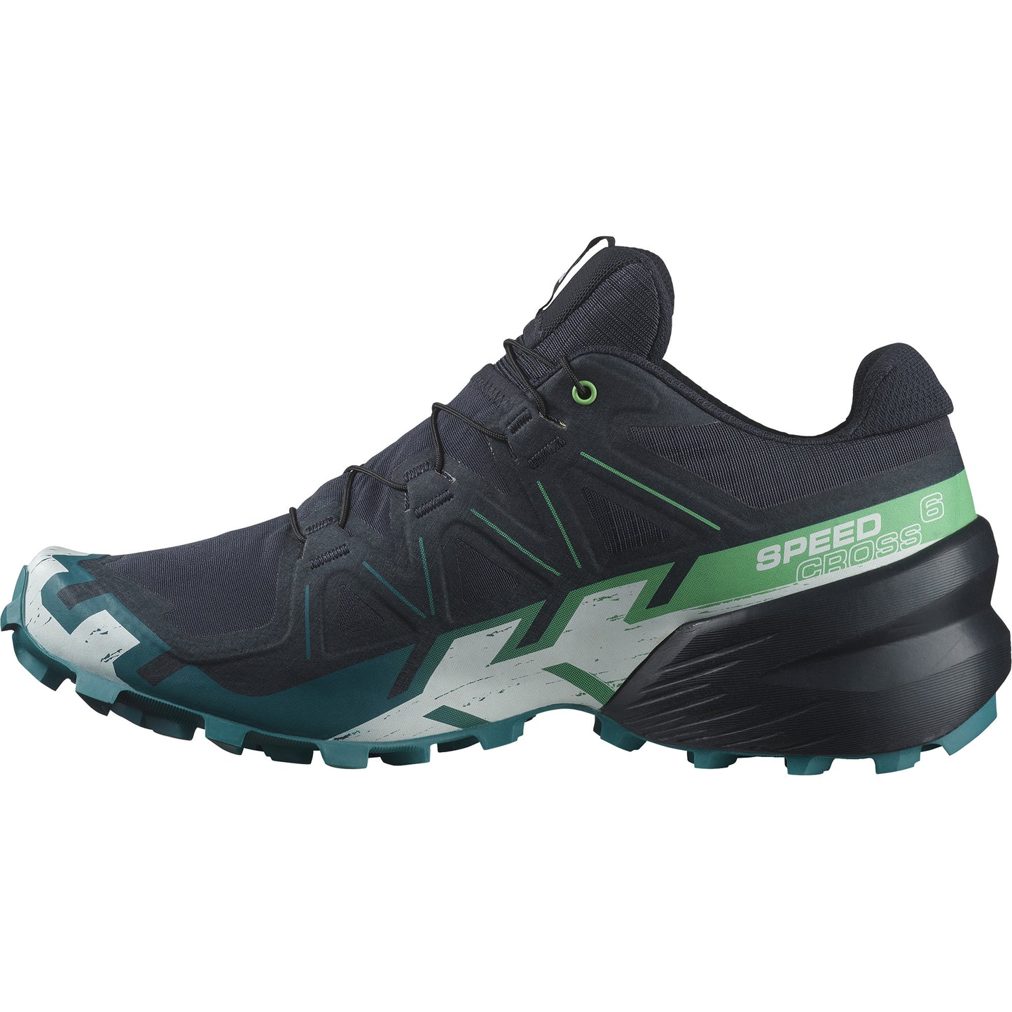 SPEEDCROSS 6 Men Trail Running Shoes in Carbon / Tahitian Tide / White