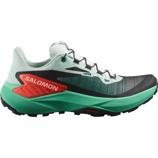 GENESIS Women Trail Running Shoes Bay/Electric Green/Cherry Tomato