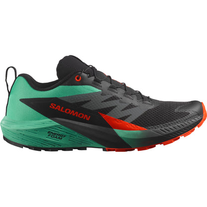 SENSE RIDE 5 Men Trail Running Shoes in Black / Bay / Cherry Tomato