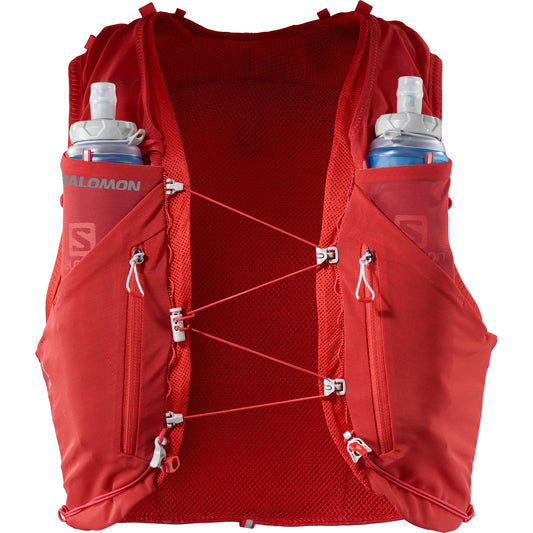 ADV SKIN 12 WITH FLASKS Unisex Trail Running Vest in Goji Berry