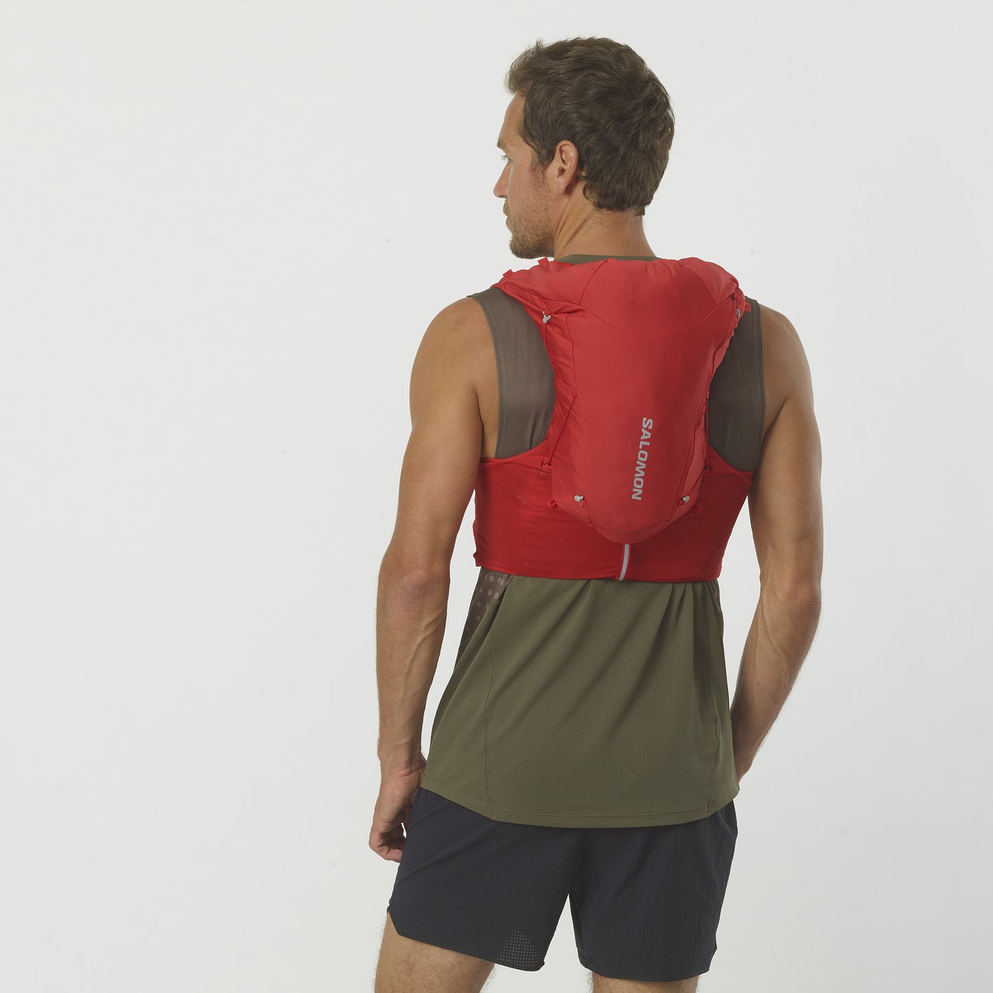 ADV SKIN 12 WITH FLASKS Unisex Trail Running Vest in Goji Berry