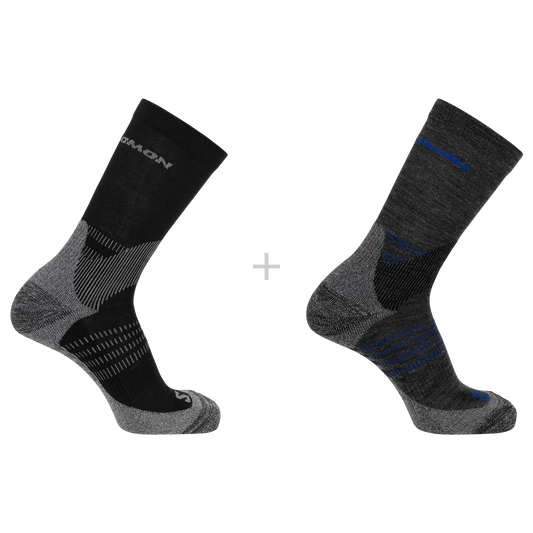 X ULTRA ACCESS CREW 2-PACK Unisex Hiking  Socks in Anthracite / Black