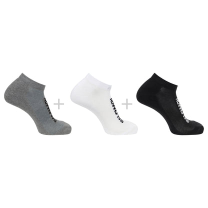 EVERYDAY LOW 3-PACK Unisex Sportstyle Socks in Black/White/Med Grey Melange