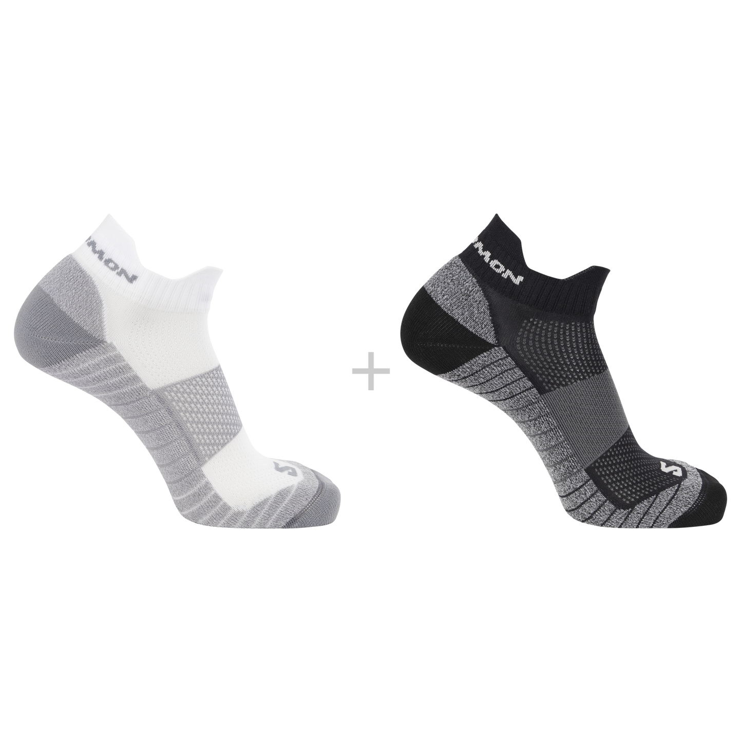 AERO ANKLE 2-PACK Unisex Running Socks in Black / White