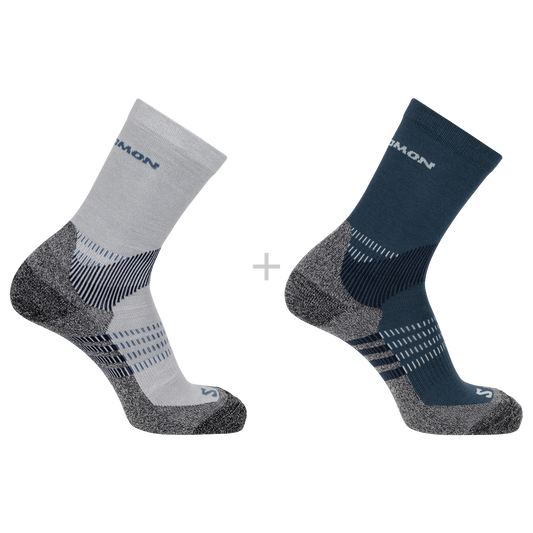 X ULTRA ACCESS CREW 2-PAC Unisex Hiking  Socks in Quarry