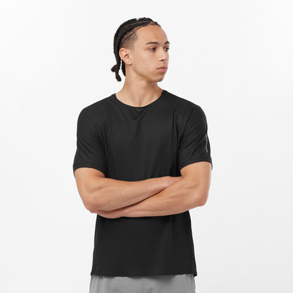 SENSE AERO SS Men Running Shirt in Deep Black