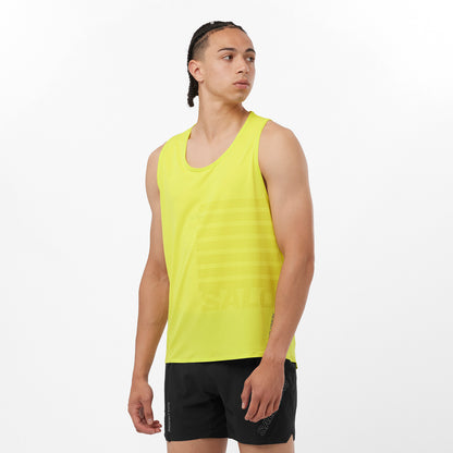 SENSE AERO SINGLET GFX Men Running in Sulphur Spring / Citronelle