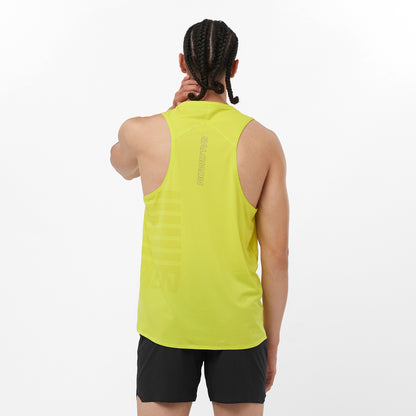 SENSE AERO SINGLET GFX Men Running in Sulphur Spring / Citronelle