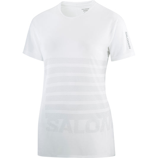 SENSE AERO SS TEE GFX Women Running in White / Gray Violet