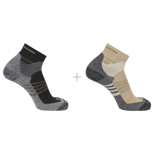 X ULTRA ACCESS QUARTER 2- Unisex Hiking Socks in Bleached Sand/Black