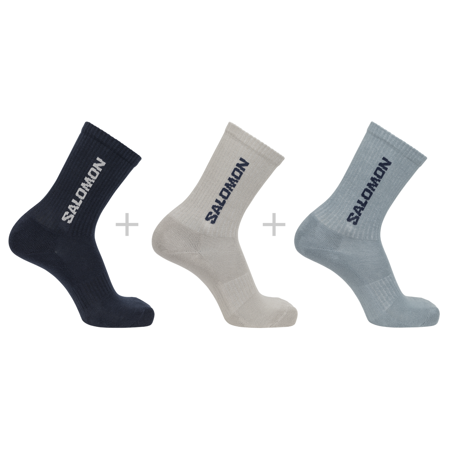 SOCKS EVERYDAY CREW 3-PACK CARBON/GHOST Unisex Hiking  Socks in Ghost