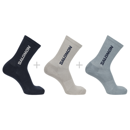 SOCKS EVERYDAY CREW 3-PACK CARBON/GHOST Unisex Hiking  Socks in Ghost